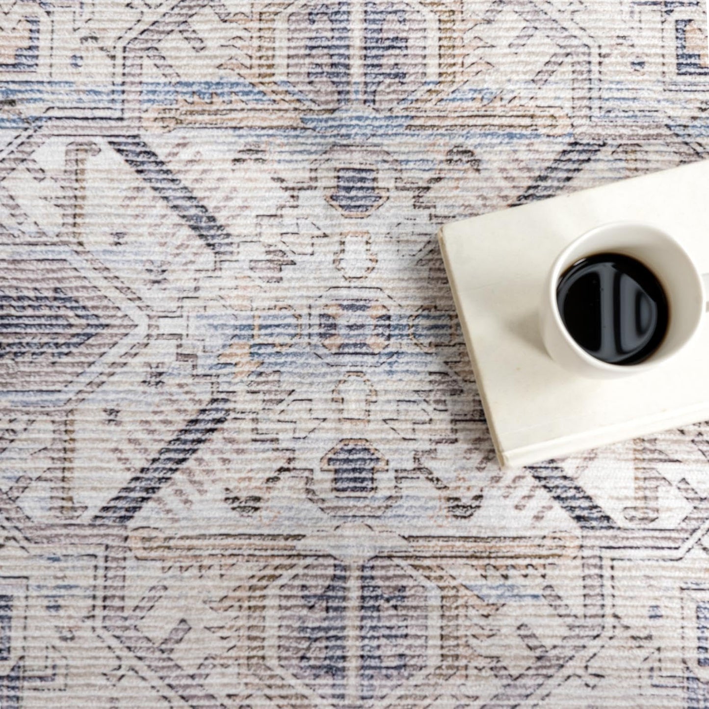 Nuloom Splashguard Kaleen Grey/Ivory, 5' x 8', Vintage, Soft and Cozy, High Traffic, Stain Resistant, Easy Clean, Durable, Machine Washable Area Rug for Bedroom, Living Room, Dining, Den, Foyer