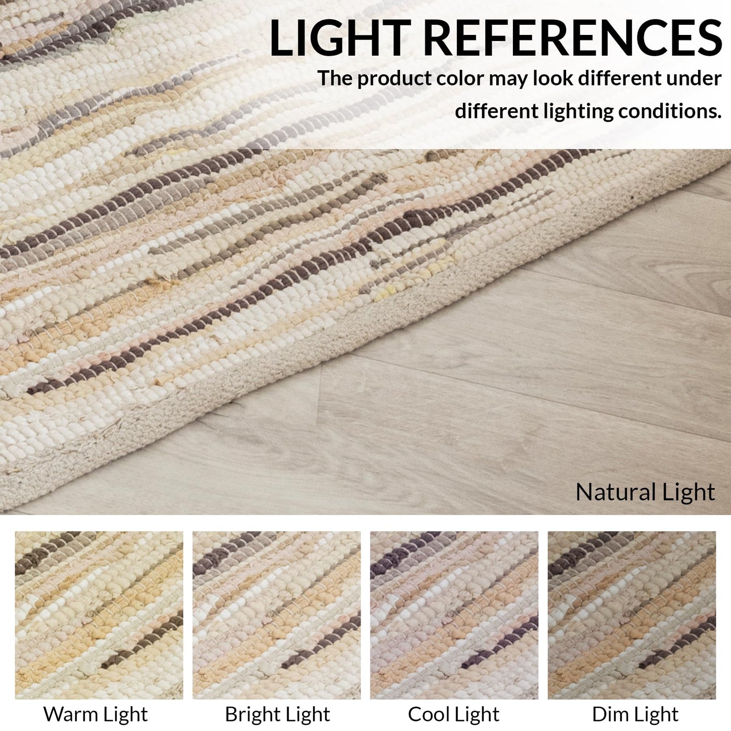 HOMEMONDE Beige Chindi Rug 20"x32" Recycled Soft Cotton Rag Rug Hand Crafted Reversible Boho Decor for Entyrway, Doormat, Kitchen, Bedroom, Living Room