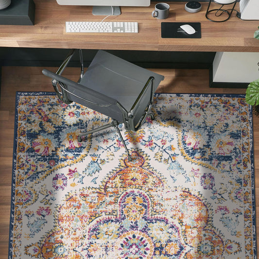 Rugshop Vintage Distressed Bohemian Area Rug for Livingroom,Bedroom,Dining Room – Vibrant Multi-Color Tribal Design, 3'3" x 5'