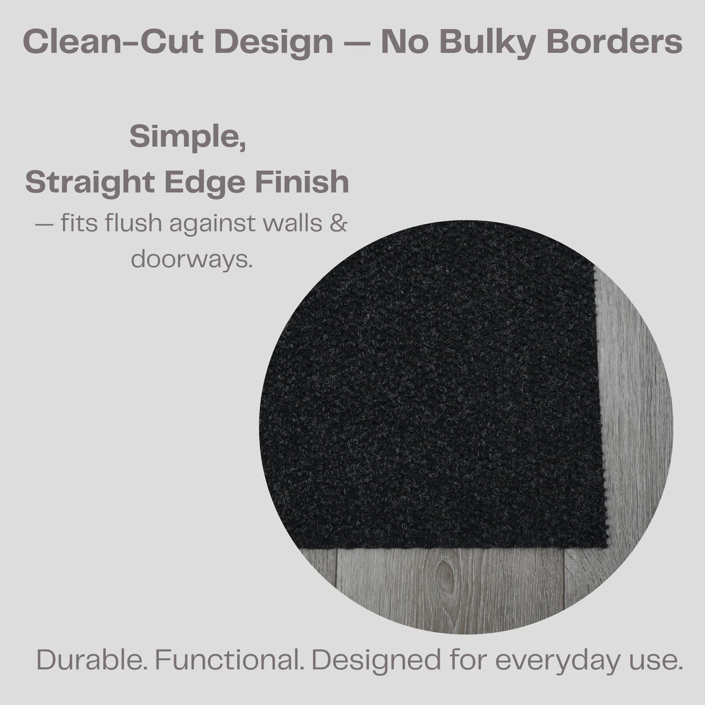 iCustomRug Entryway Mat, 3 x 14ft, Black, Indoor/Outdoor, Waterproof TPR Backing, Low-Profile All-Weather Utility Carpet