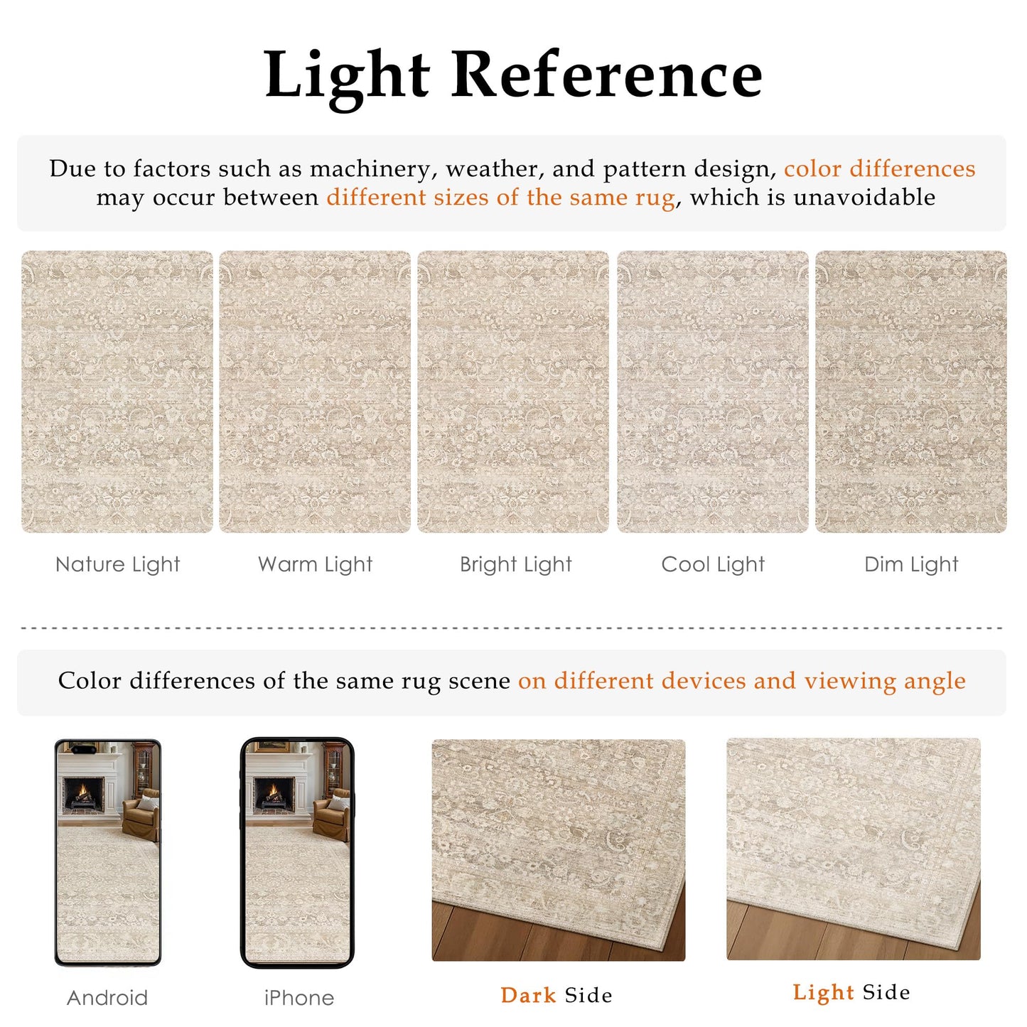 Berthmeer Washable Runner Rug 2x6, Non Slip Low Pile Thin Hallway Kitchen Laundry Room Runners Beige
