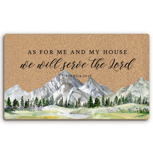 BitKAM Christian Coco Coir Doormat Door Welcome Mat for Home Entrance Front Door,As for Me and My House We Will Serve The Lord, Bible Verse Floor Mats for Outdoor Outside Entryway 30X17 Inch