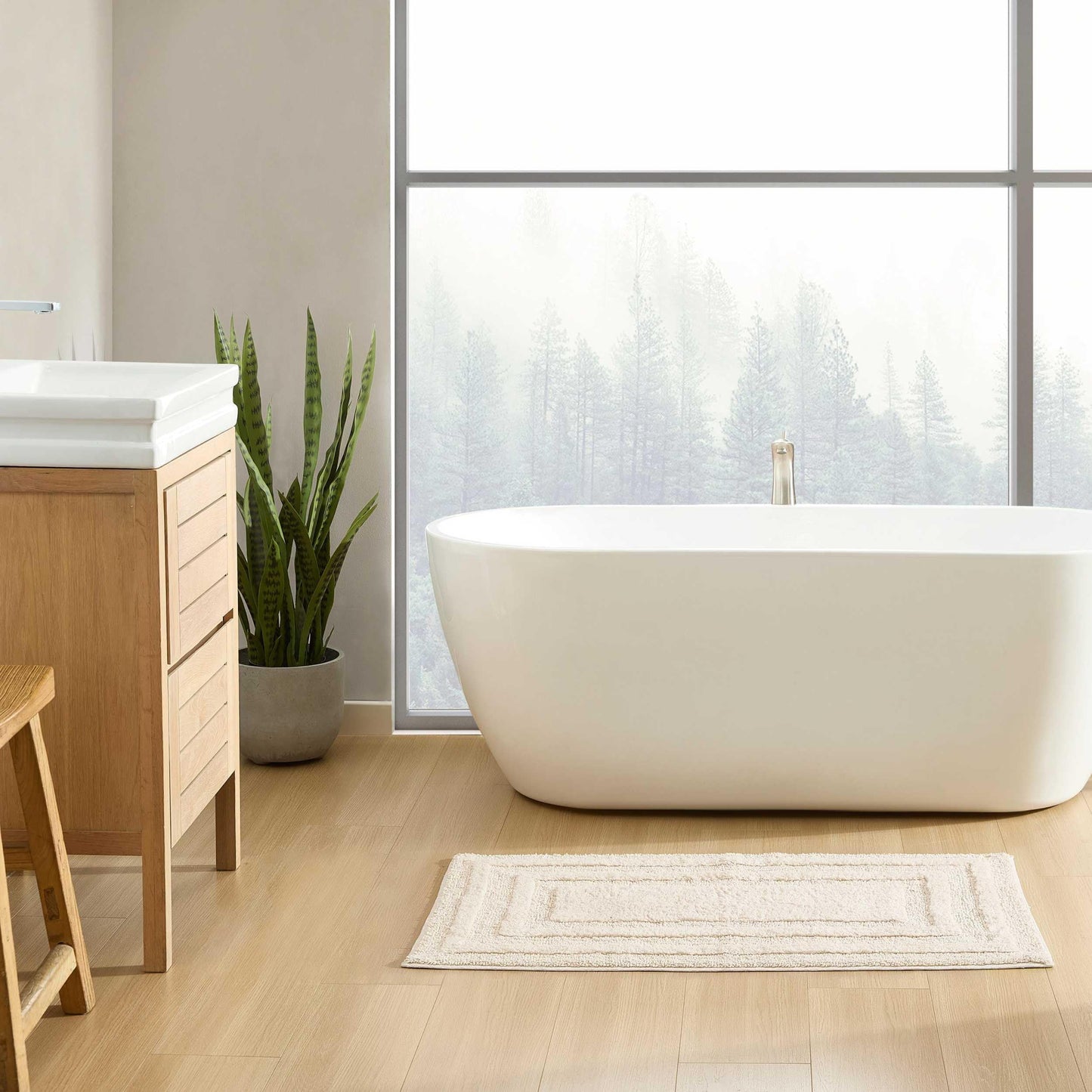 Eddie Bauer - Bathroom Rug, 100% Soft Plush Tufted Cotton Bath Rug, Highly Absorbent, Quick-Dry, and Skid-Resistant Backing (Logan Beige, 24" x 40")