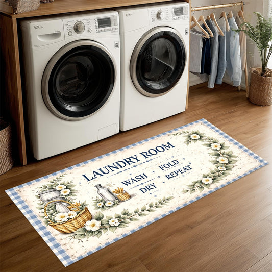 LEIWEIHOPE Retro Farm Summer Runner Rug 20x47 inch Non-Slip Waterproof Laundry Room Rug Kitchen Runner Bathroom Mat with Festive Designs,Outdoor Indoor Entryway Floor Mat Home Decor