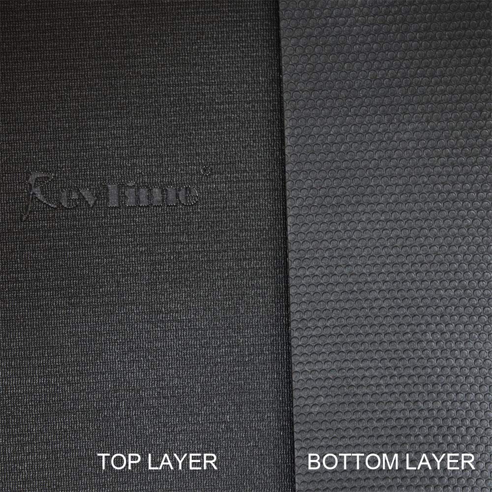 RevTime Extra Large Exercise Mat 8 x 6 feet (96" x 72" x 1/4"+) 7 mm Thick & High Density Mat for Home Cardio and Yoga Workouts, Durable Gym Mat, Black