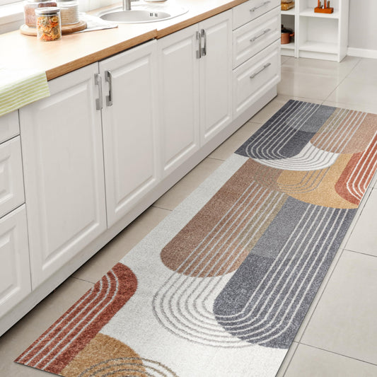 JONATHAN Y Machine Washable Multi Runner Rug 2X8 ft, Arches Contemporary Minimalist for Living Room, Bedroom, Kitchen, Office, Easy-Cleaning, High Traffic, Pet-Friendly, Non-Shedding (WSH312A-28)