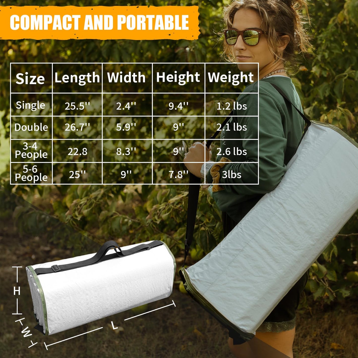 AYAMAYA Foam Sleeping Pad for Camping - Foldable Camping Mattress for 5 6 Person, Extra Thick Waterproof Tent Footprint Inner Camping Mat for Outdoor Backpacking Hiking Picnic Camping