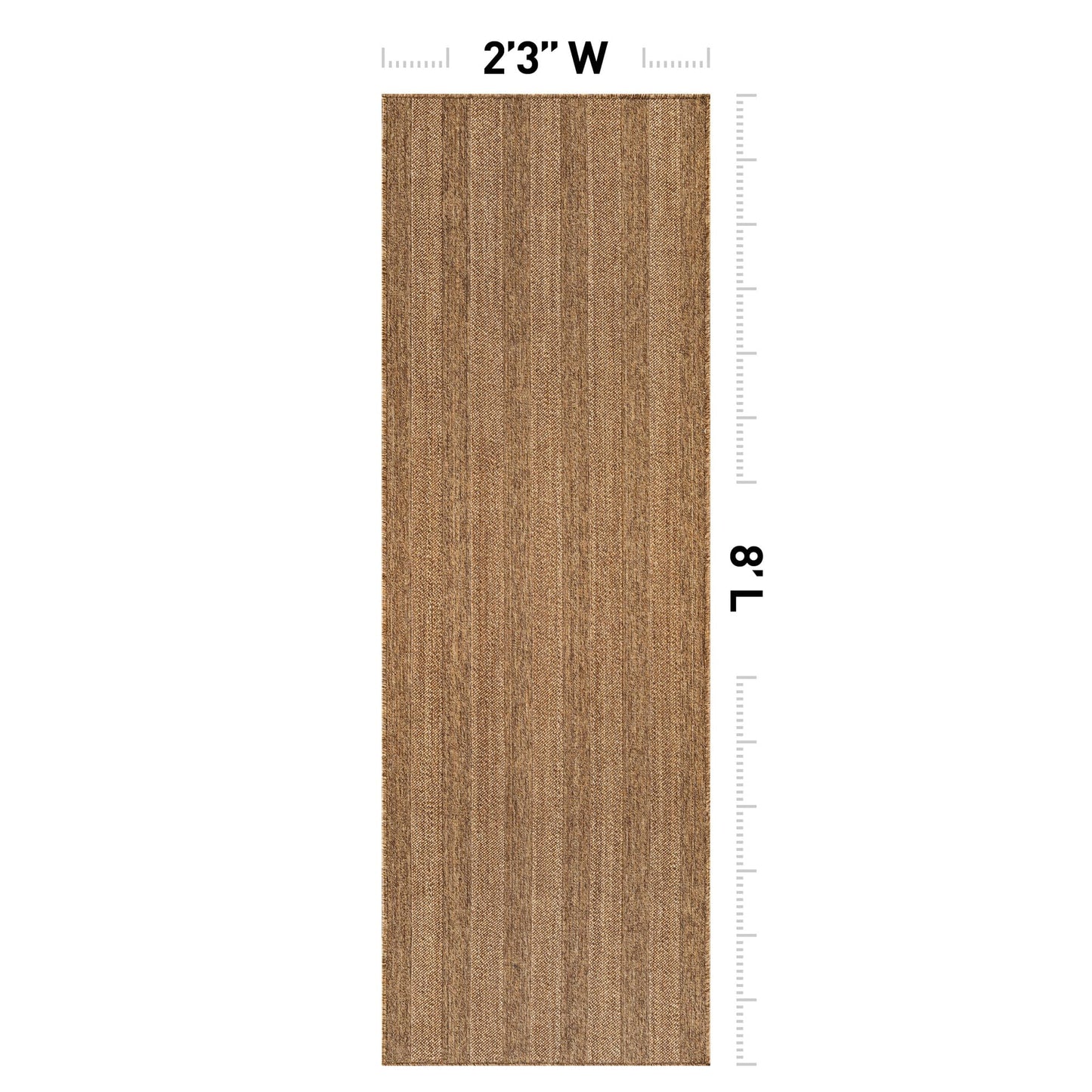 Rugshop Striped Indoor Outdoor Flat Woven Runner Rug,Natural Jute-Style,Easy-Care Patio Rug for Backyard Porch Deck Balcony, 2'3" x 8' Natural/Jute