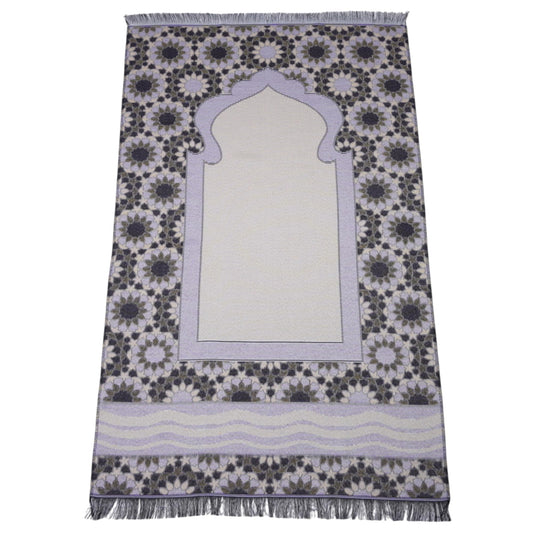Modefa Turkish Travel Prayer Mat - Muslim Prayer Rug - Thin Woven Cotton Traditional Janamaz Sejjadah for Men Women - Prayer Matt Islam Praying Mat Stargazer (Purple)