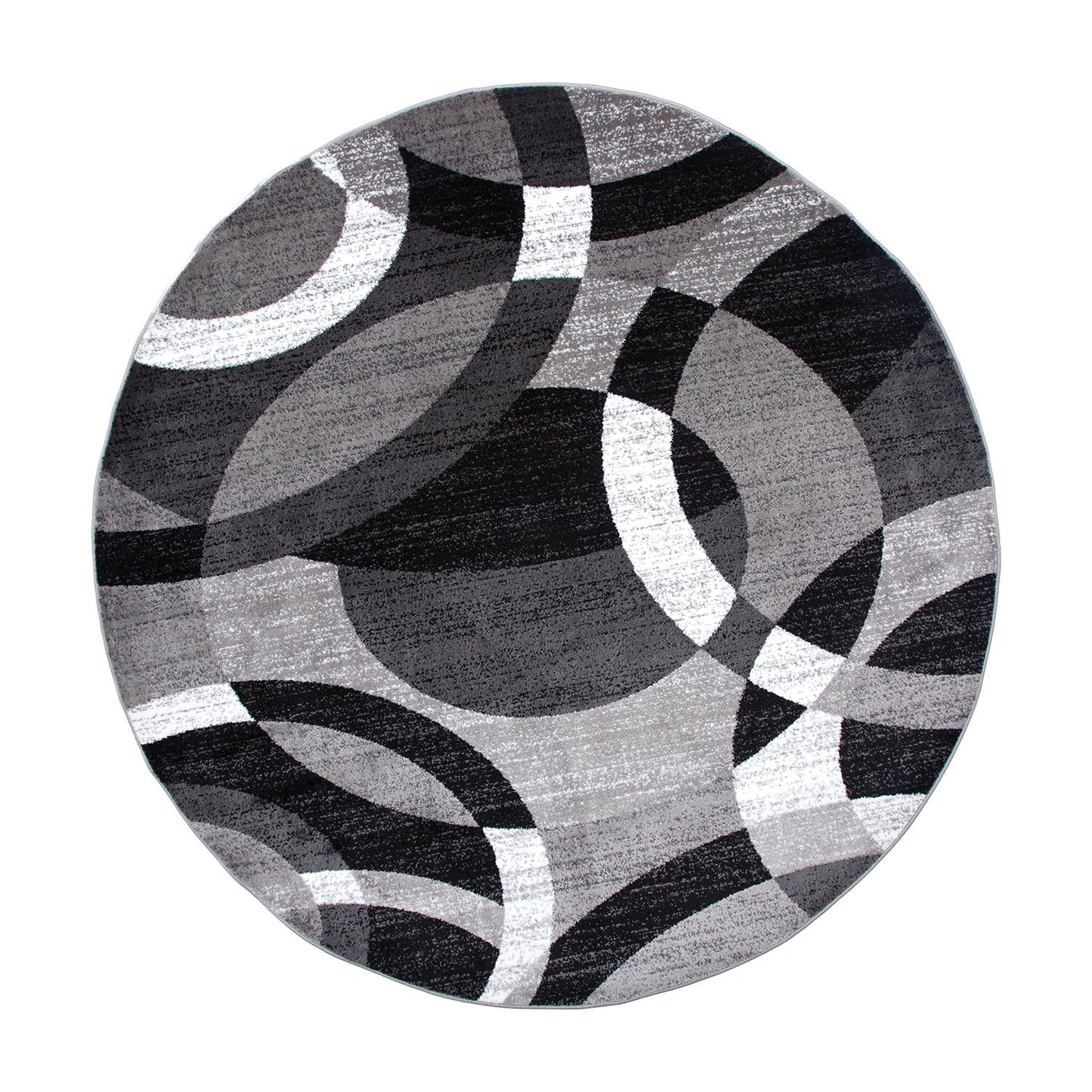 Rugshop Contemporary Abstract Circles Perfect for high Traffic Areas of Your Living Room,Bedroom,Home Office,Kitchen Round Area Rug 8' Gray