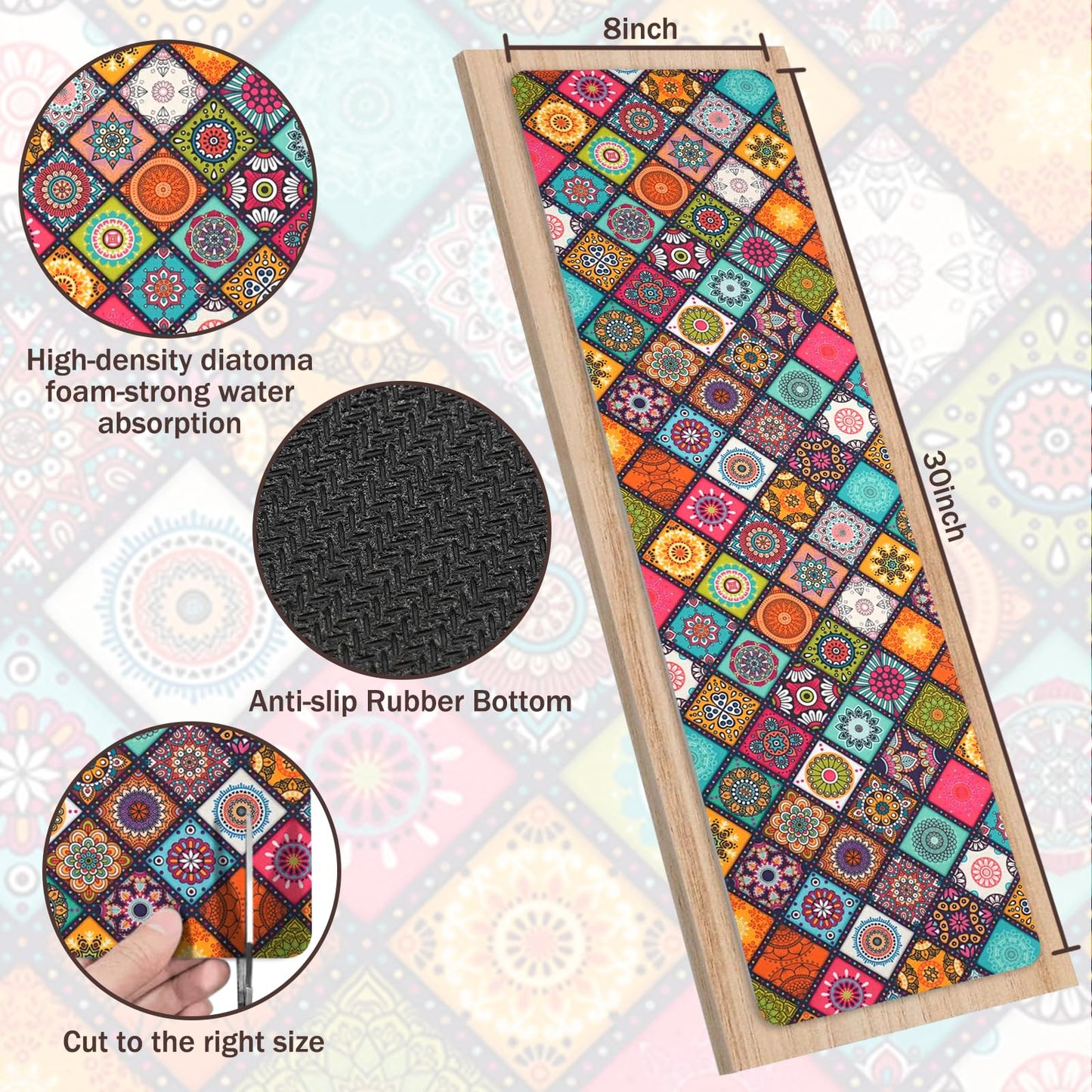 Non Slip Carpet Stair Treads for Wooden Steps Indoor, 4 Pack Stair Runners Covers Staircase Step Rugs Stair Mats for Kids Elders and Dog