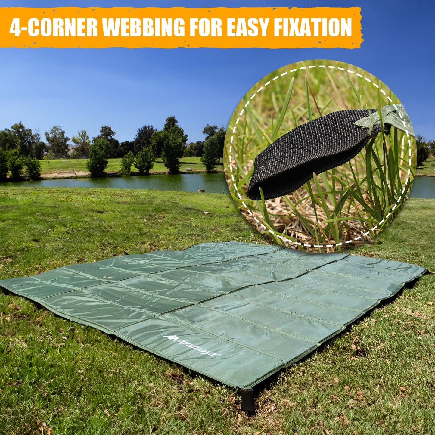 AYAMAYA Foam Sleeping Pad for Camping - Foldable Camping Mattress for 5 6 Person, Extra Thick Waterproof Tent Footprint Inner Camping Mat for Outdoor Backpacking Hiking Picnic Camping