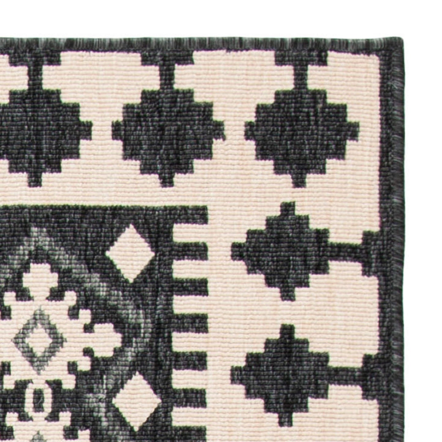 SAFAVIEH Washable Rug Outdoor Veranda Collection - 2'7" x 5', Ivory & Grey, Non-Shedding & Easy to Clean, Ideal for Patio, Backyard, Mudroom (VER099-0451)