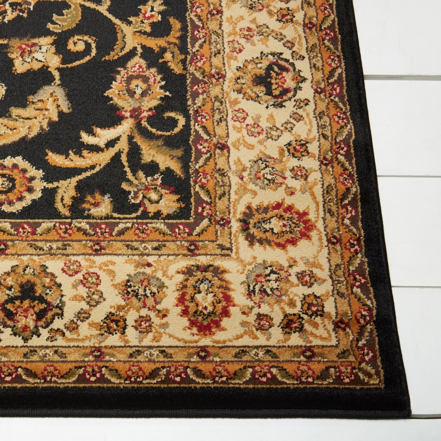 Home Dynamix 3208-457 Royalty Elati Traditional Area Rug 43"x62", Oriental Black/Ivory