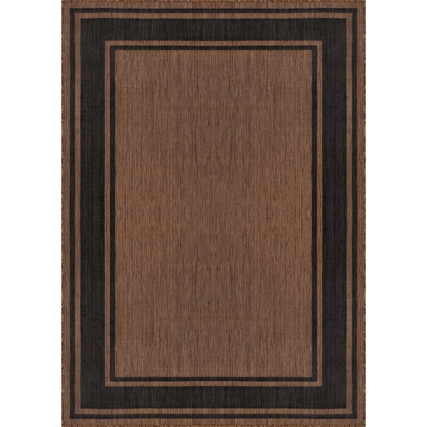Beverly Rug Outdoor Rug 6x9 Modern Bordered Area Rugs for Indoor and Outdoor Patio Deck Porch Garden Waterproof Weather Sun Resistant Washable Outside Carpet (6 x 9 Gold)