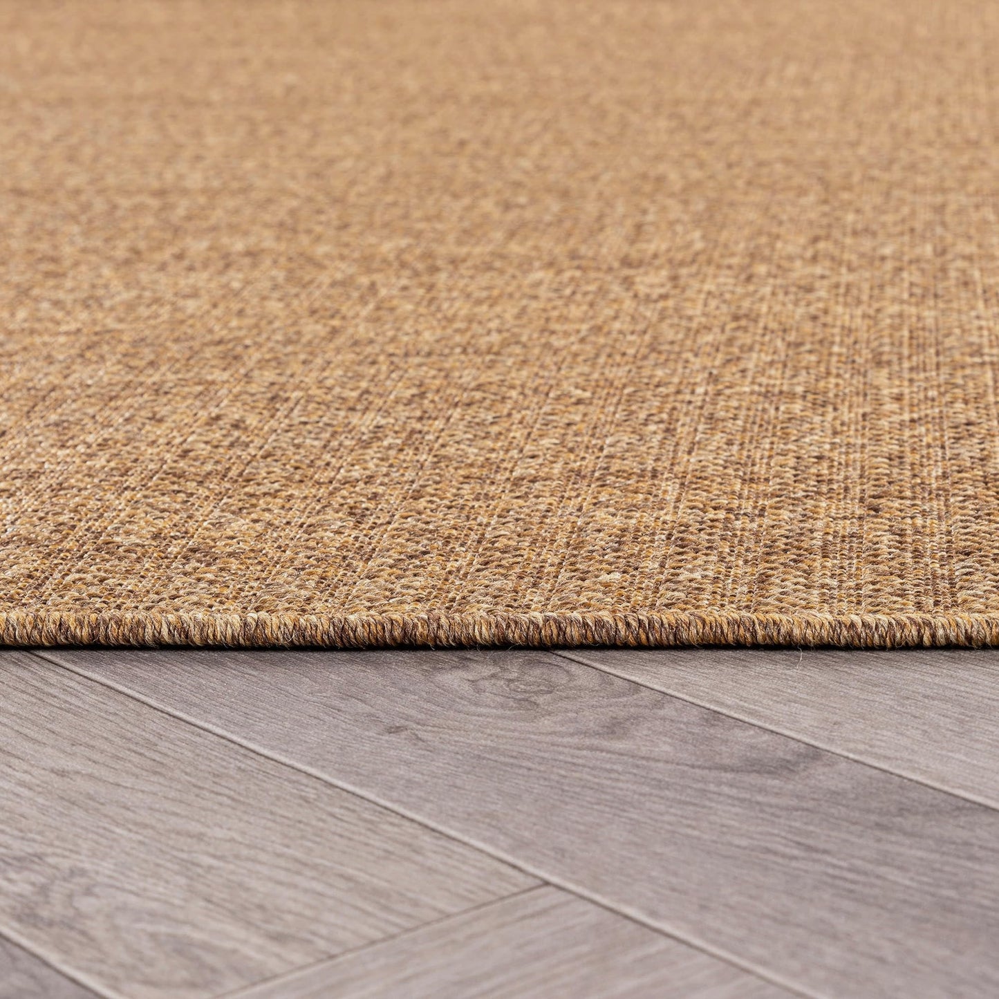 Rugshop Geometric Lines Indoor Outdoor Flat Woven Area Rug,Natural Jute-Style,Easy-Care Patio Rug for Backyard Porch Deck Balcony, 6'6" x 9' Natural/Jute
