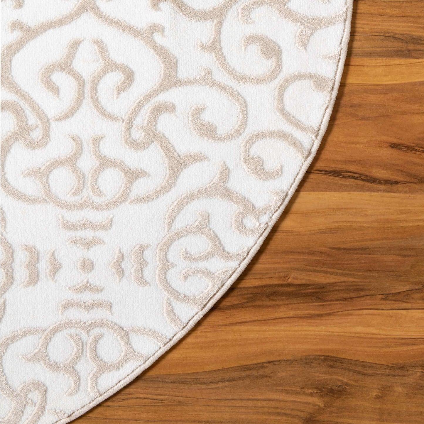 Unique Loom Rushmore Collection Area Rug - Johnson (5' 3" x 8' Oval, Snow White/ Beige)