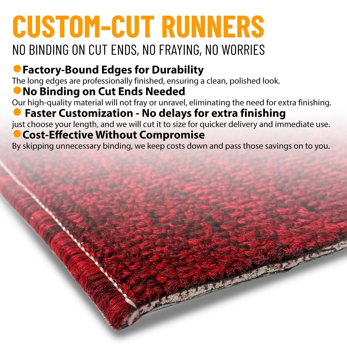 Ottomanson 2'7" x 15' Ultra-Thin Hallway Runner Rug - Durable Non-Slip Carpet for High-Traffic Areas - Fits Under Doors for Seamless Entry - Ideal for Kitchen, Entryway, Bedroom & Living Room, Red