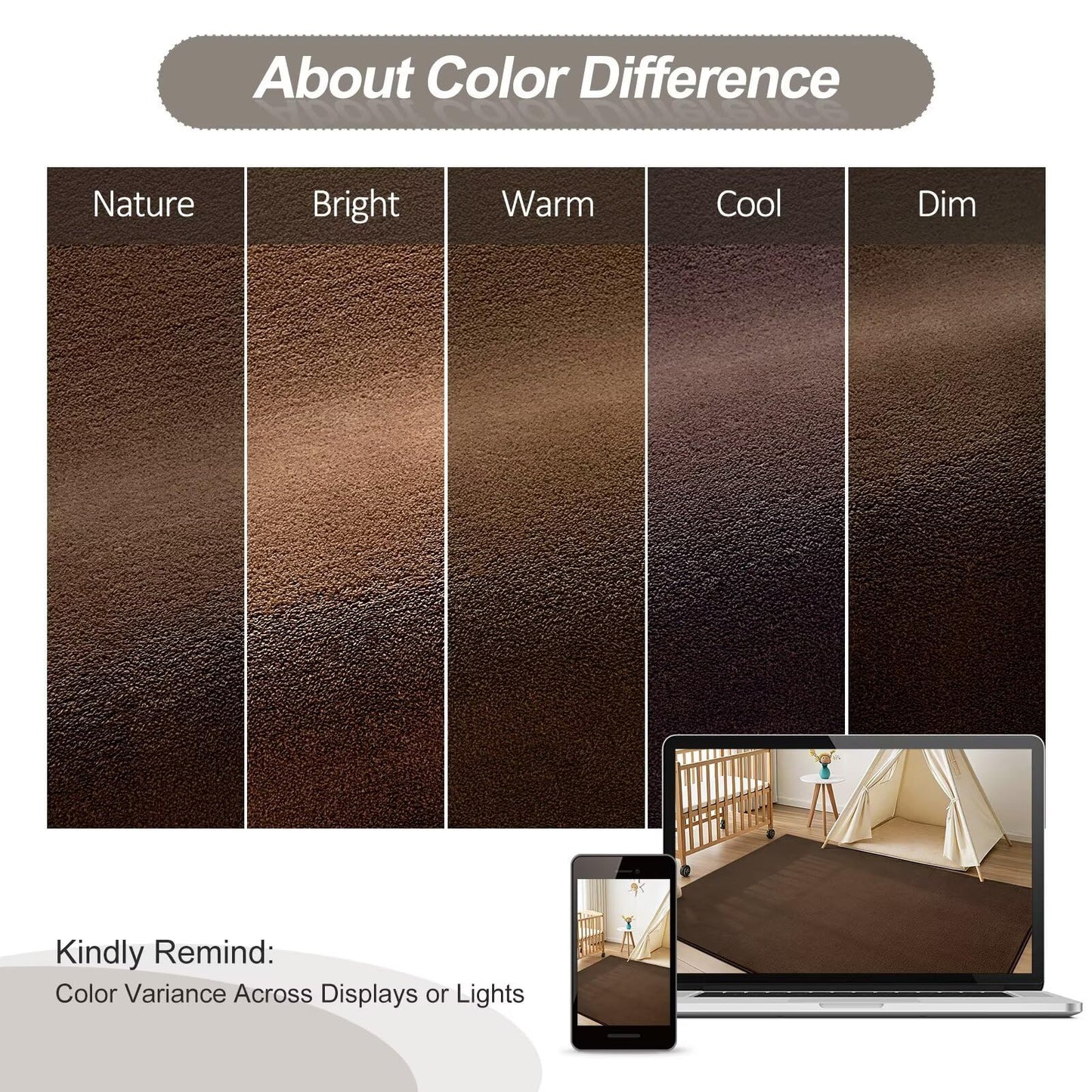 Vasofe Brown Hallway Runner Rug,2x6 Feet Non Slip Runners,Indoor Thickened Memory Foam Bedside Rugs for Bedroom Nursery Dorm Kids Boys Room, Machine Washable Low Pile Shag Fluffy Carpets for Entrance