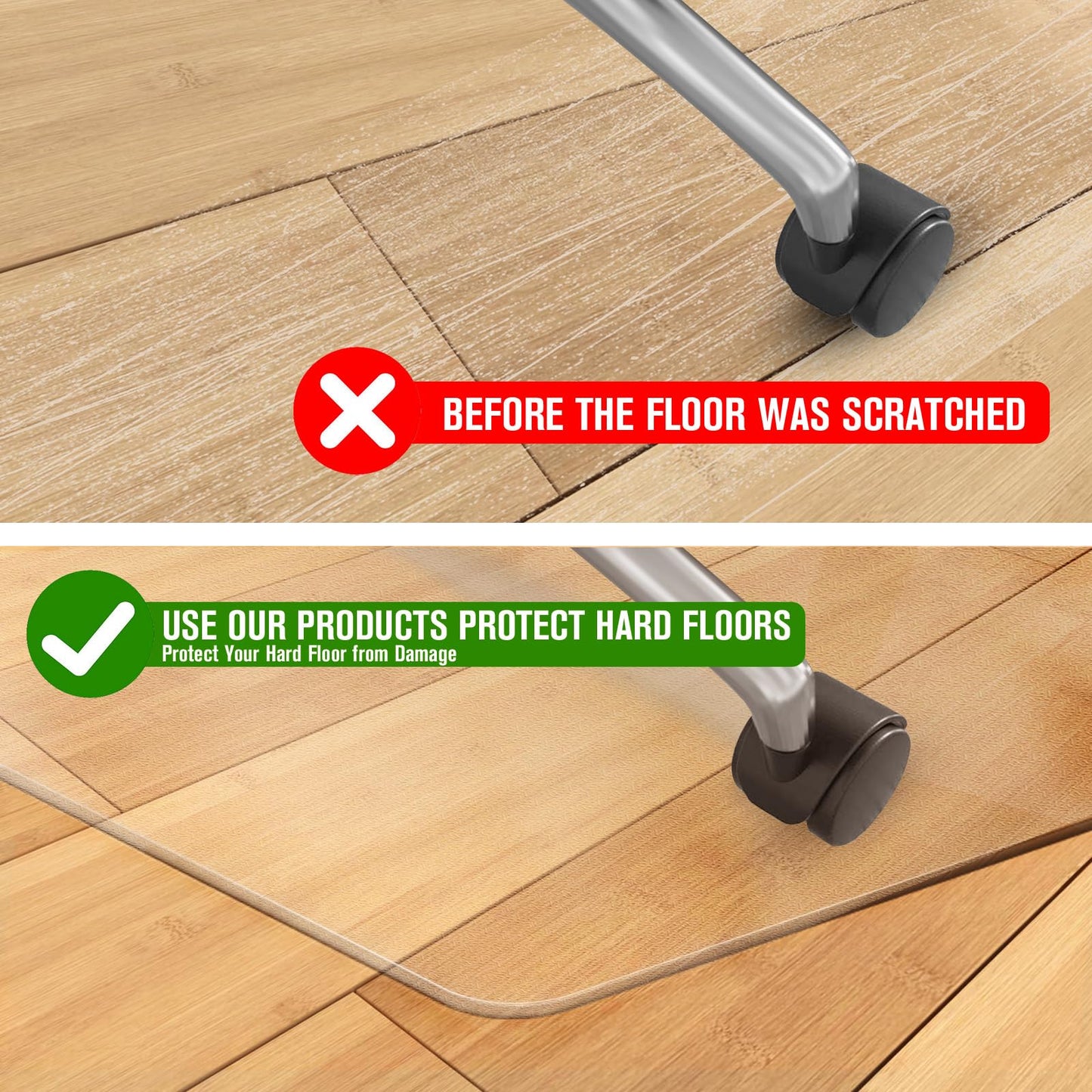 Office Chair Mats, Clear Chair mat for Hard Floors 36 x 48 Inches Transparent Floor Mats for Hardwood Floors for Office & Home