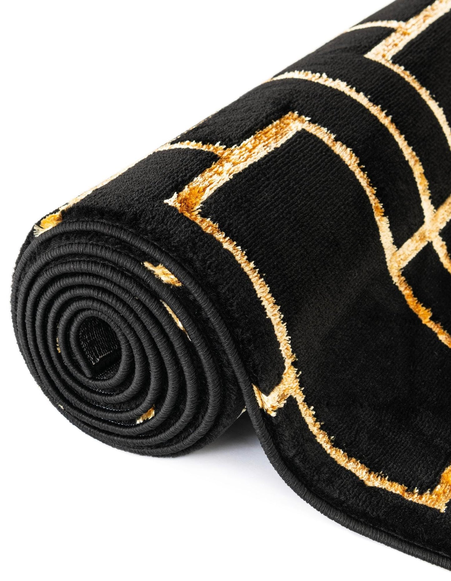 Rugs.com Glam Collection Rug – 2x3 Black and Gold Medium-Pile Rug Perfect for Entryways, Kitchens, Breakfast Nooks, Accent Pieces