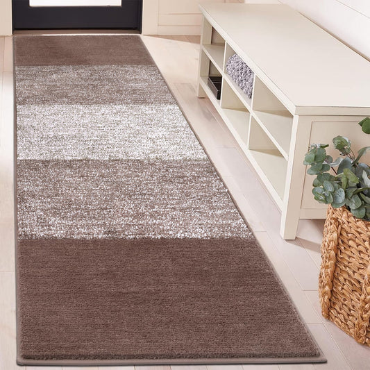 Vaukki Indoor Doormat Entryway Door Mat, Non Slip Absorbent Mud Trapper Mat Inside Floor Mat, Washable Door Carpet for Entryway (24''x71'', Coffee)