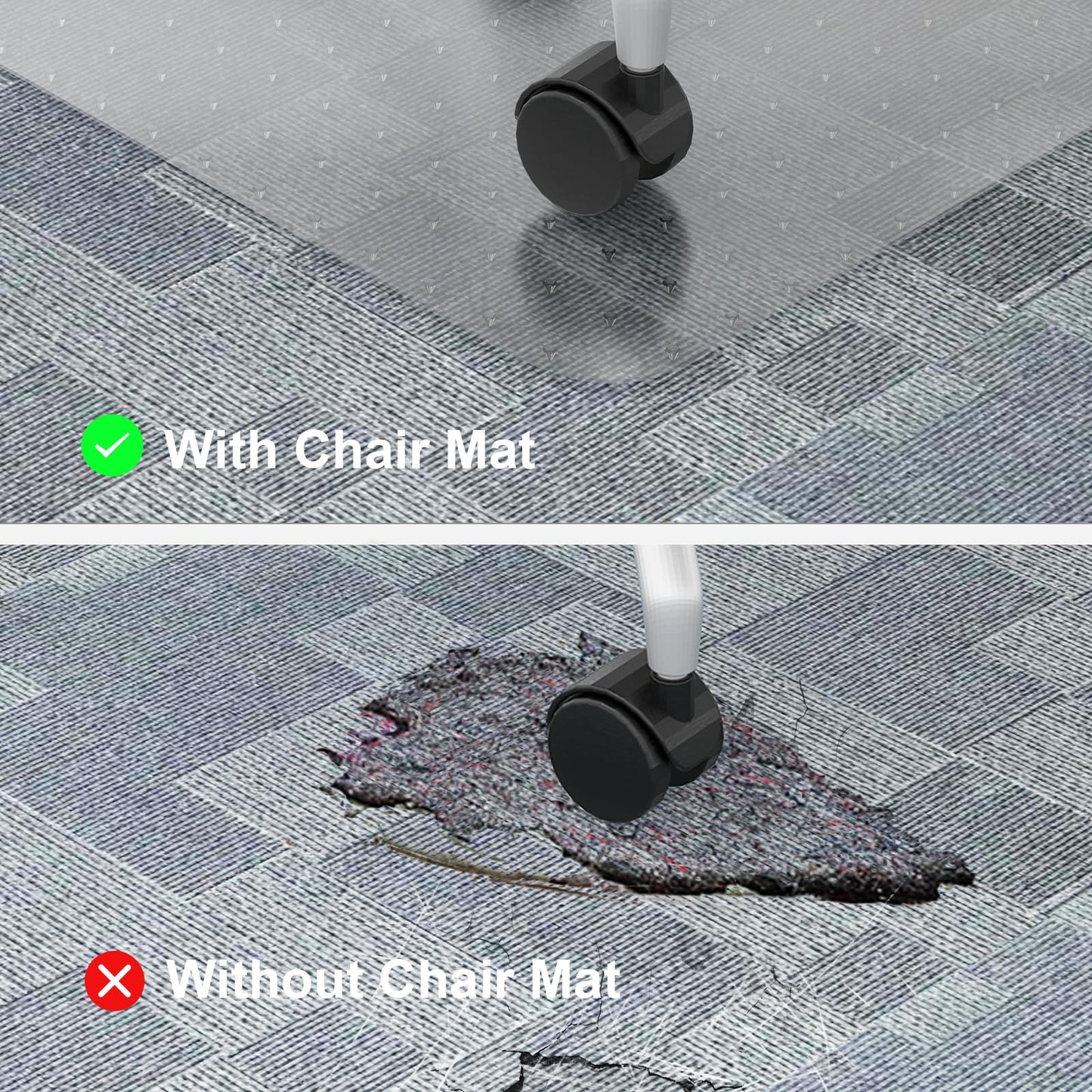 Heavy Duty Chair Mat for Carpet,36"x48",2.2mm,Office Floor Mat for Carpeted Floors,Under Desk Mat for Low Pile Carpet,Mat for Office Chair on Carpet