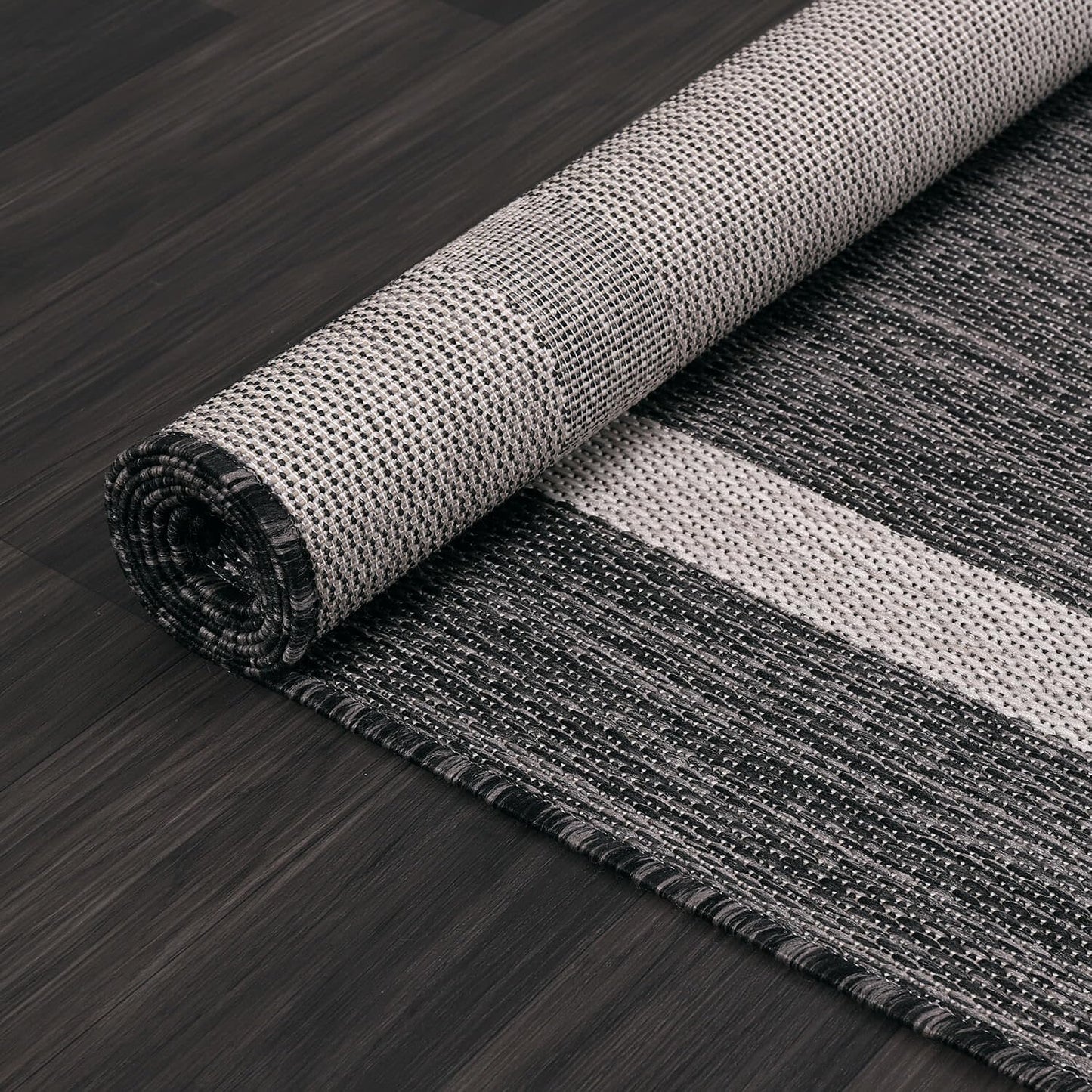 Luul Home Bordered Outdoor Rug 10x14 Washable Outside Carpet for Indoor Patio Porch Waterproof Easy Cleaning Non Shedding Area Rugs Gray 10 x 14