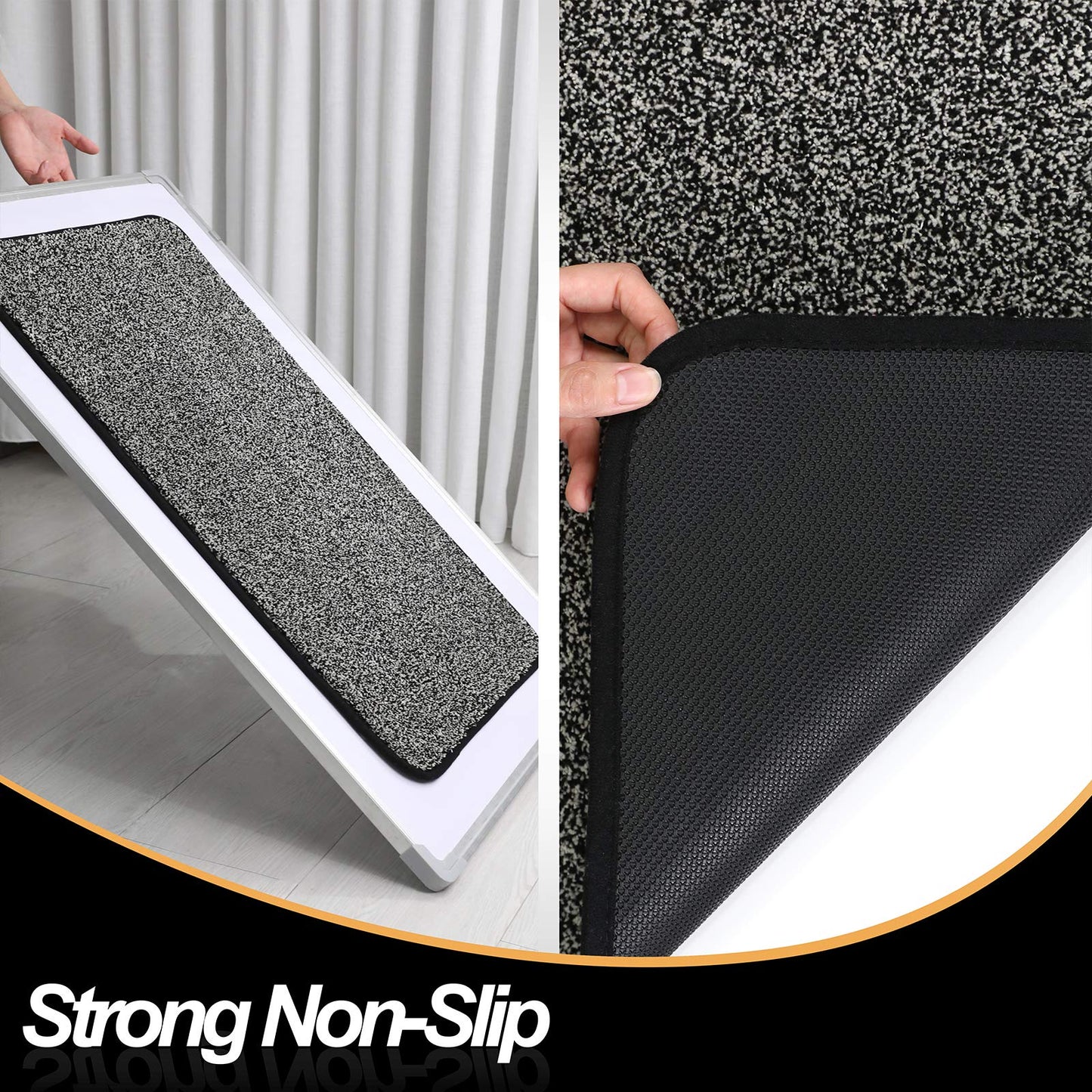 ITSOFT Dirt Trapper Indoor Door Mat & Entrance Rug For Wet Muddy Shoes and Pet Paws, Non-Slip Machine Washable, Shoe Scraper, Absorbent Welcome Dog Mat for Front Door, Entry Way (30x18, Black & White)