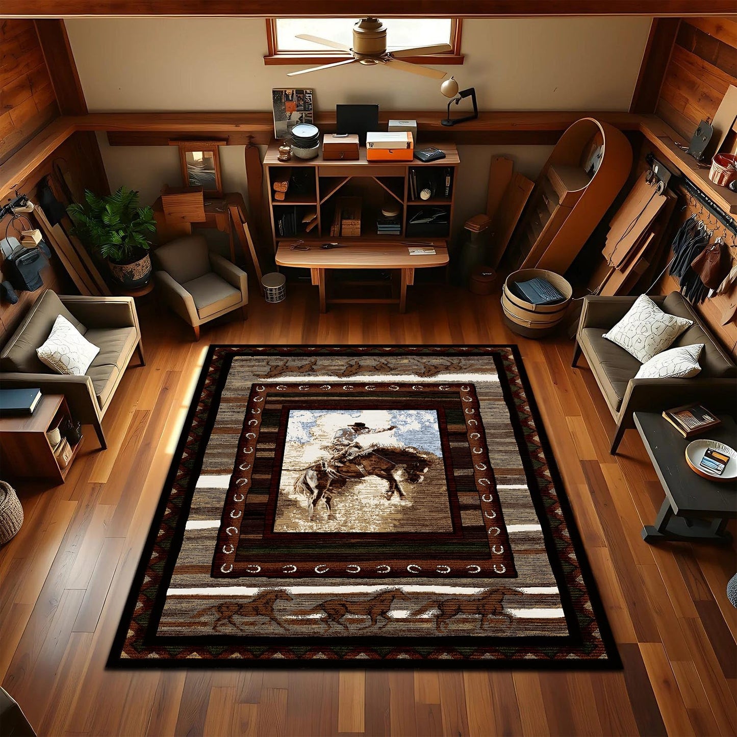 ACANTILA Texas Cowboy Area Rug, 3x5 ft
