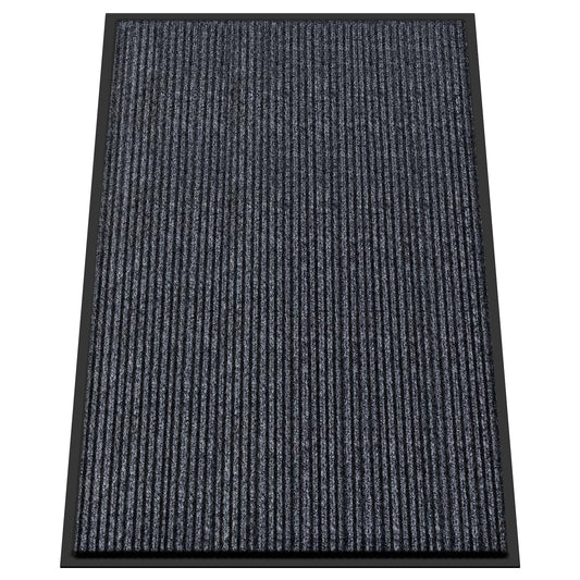 Kuyal Front Door Mat, 4'x6' Indoor Outdoor Entrance Mat, Commercial Floor Mats Inside Outside Entrance, Heavy Duty Durable Welcome Mats, Rubber Backing Non Slip Outdoor Mats for Entryway,Dark Gray
