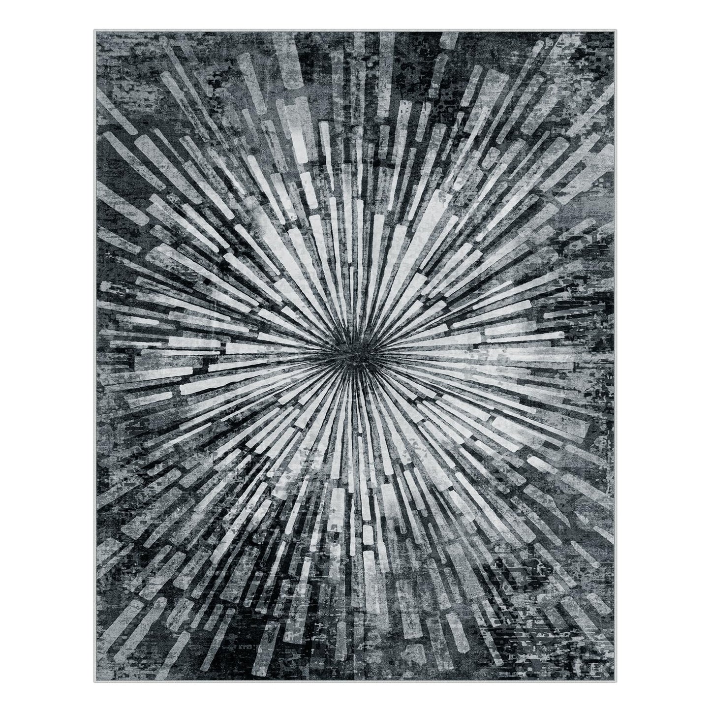 Lahome Manon Black 8x10 Rugs for Living Room, Modern Area Rugs Low Pile Soft Bedroom Rug, Washable Abstract Dining Room Rug Large Floor Carpet for Kids Playroom Nursery