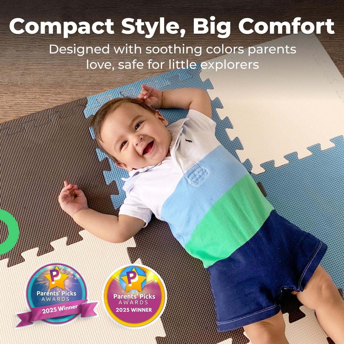 MioTetto Baby Play Mat, Comfortable Playtime Mat – Portable Foam Floor Tiles, Safe Baby mat for Floor for Crawling & Development, Soft Play mat for Babies, Stylish Interlocking Foam Tiles