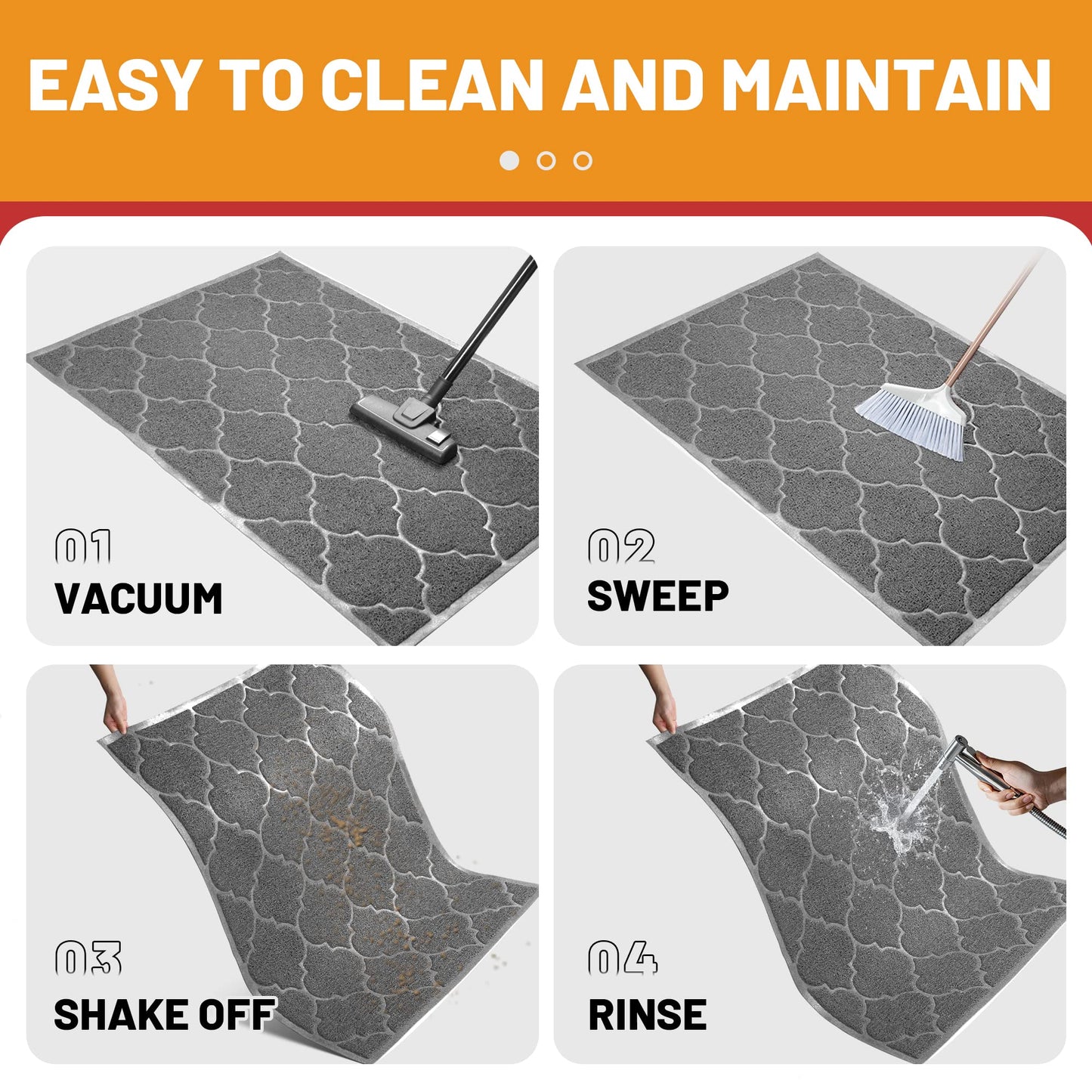 Door Mat Outdoor, 24x36, Welcome Mats for Entryway, Front Doormat for Home Entrance, Indoor Floor Mat, Durable, Non-Slip, Boot Scraper, Catches Muddy and Dirt(Grey)
