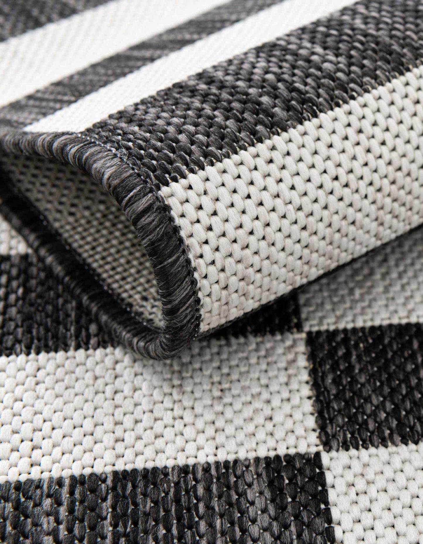 Unique Loom Outdoor Striped Collection Area Rug - Striped (3' 1" x 6' 1" Hearth Charcoal/Ivory)
