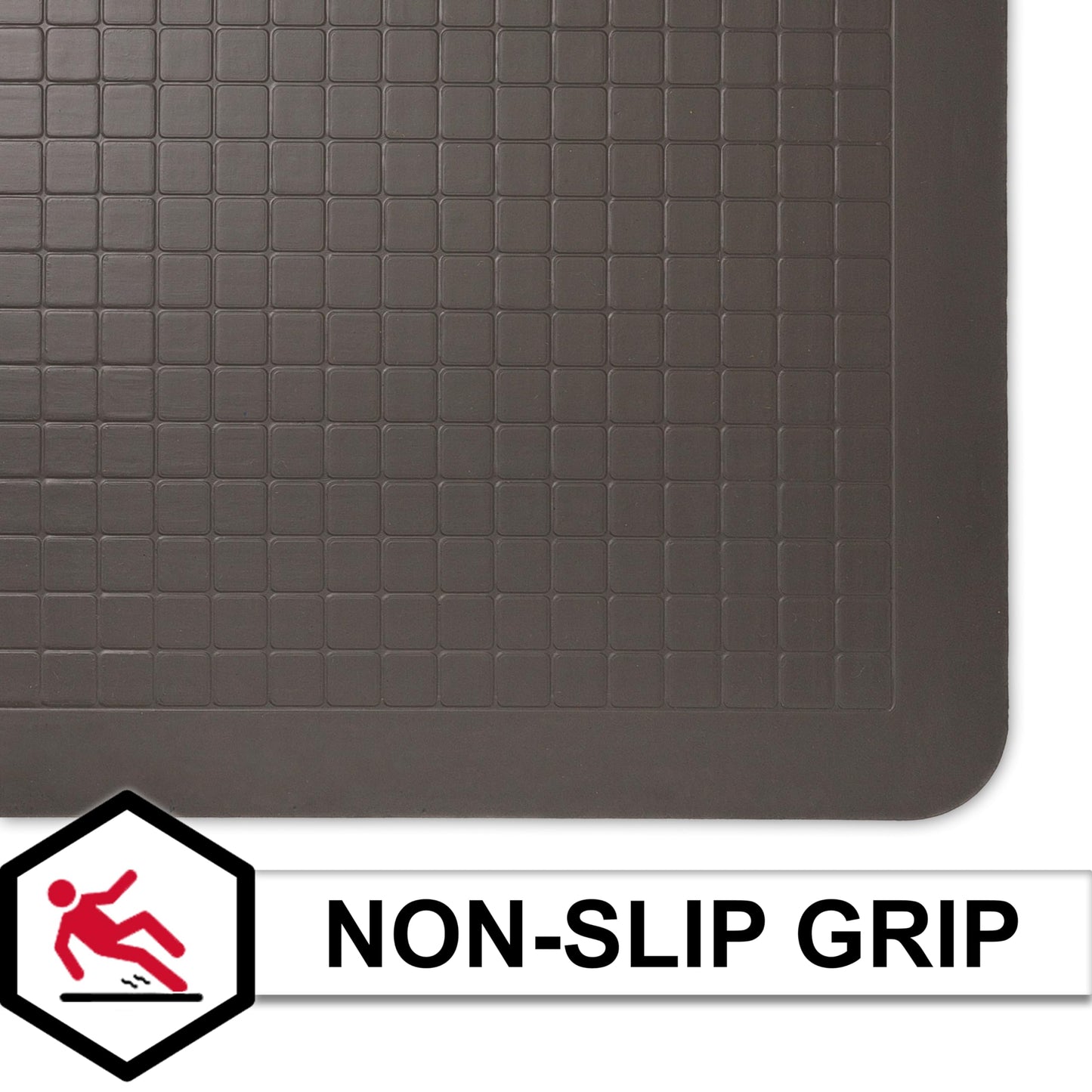 Tempur-Pedic Ultra Comfort Anti-Fatigue Lattice Pewter 1' 8" x 3' 6" Kitchen Floor Mat Cushioned Ergonomic Standing Desk Mat Waterproof Non-Skid Foam