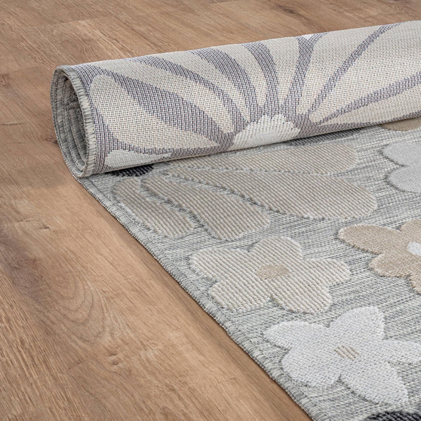Beverly Rug Outdoor Rug 5x7 Modern Floral Tropical Area Rugs for Outdoor and Indoor Patio Easy to Clean Non Shedding Living Room Porch Garden Washable Outside Carpet (5 x 7 Beige)