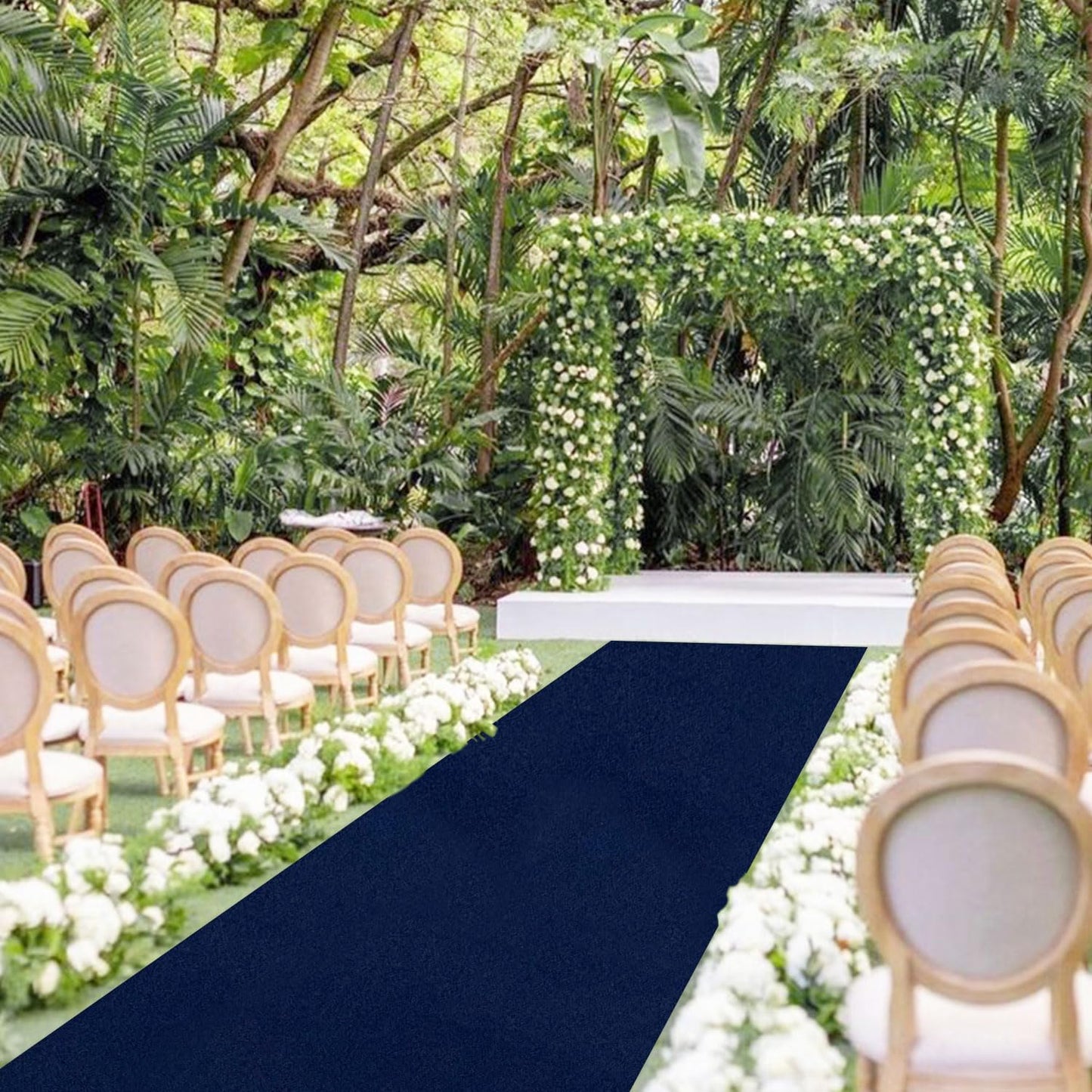 FUHSY Wedding Aisle Runner Navy Blue Aisle Runner 2FTx15FT Aisle Runners for Wedding Ceremony Outdoor Runway Carpet Outside Wedding Aisle Bridal Runner for Birthday Party Prom Events