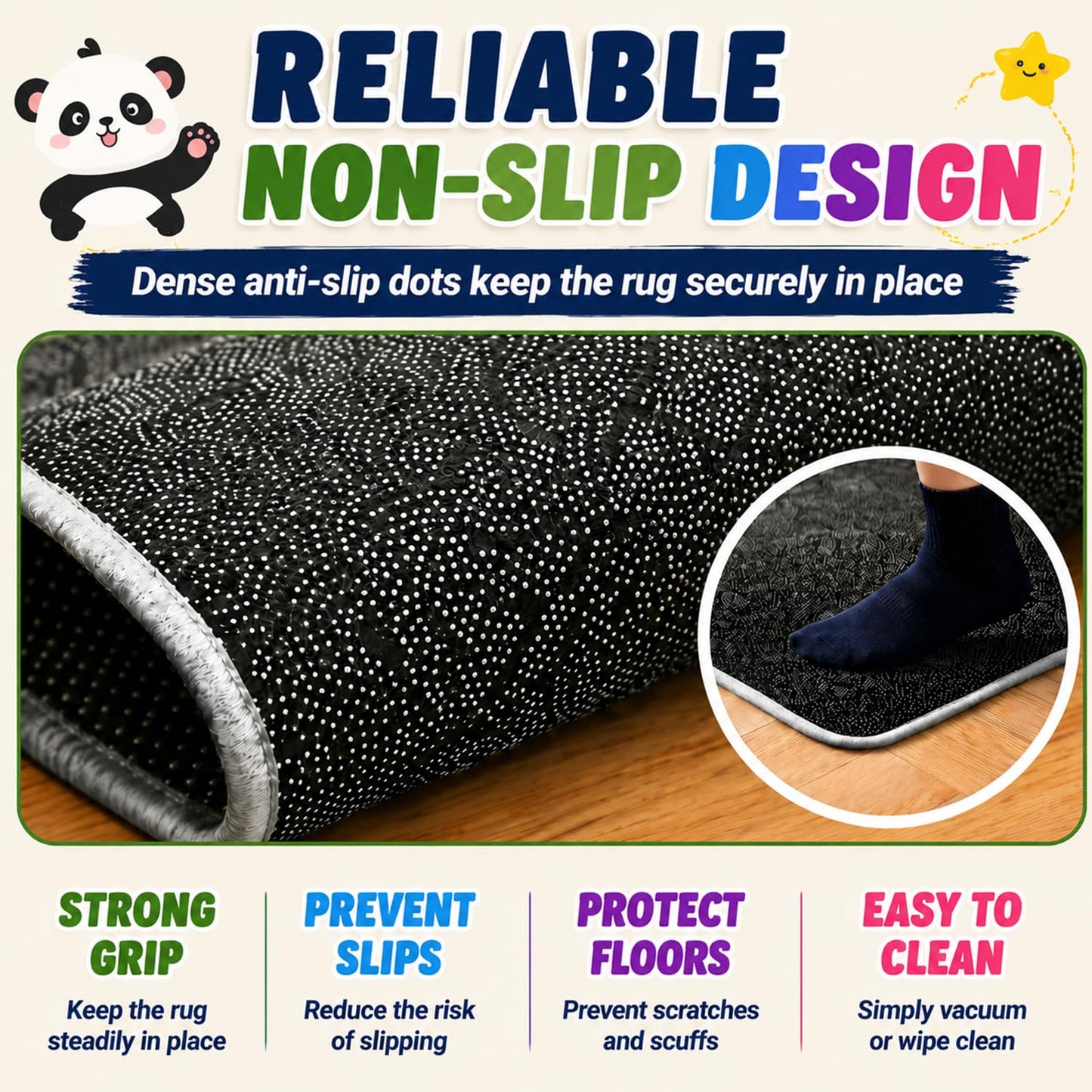 ABC Kids Play Rug, Non-Slip Classroom Carpet, 78.7" x 59"