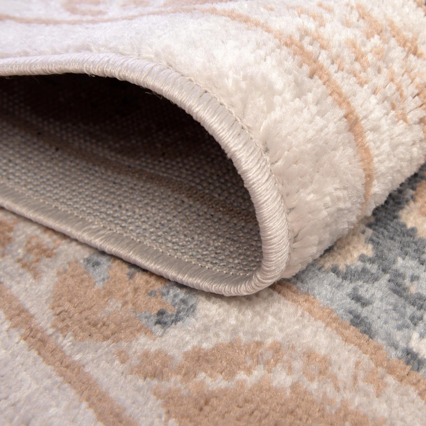 Unique Loom Oxford Collection Area Rug - Bodleian (4' x 6' Oval Cream/Blue)