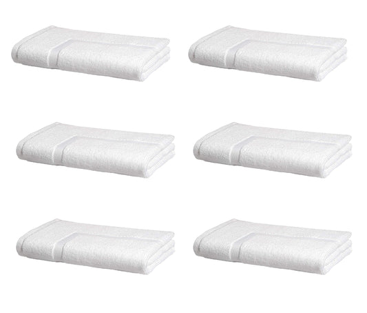Amazon Basics Premium 100% Cotton Absorbent Soft Bath Mat, Machine Washable, 684 GSM, 20" x 30", White, Hotel Spa Bathmats, 6-Pack (Previously AmazonCommercial)