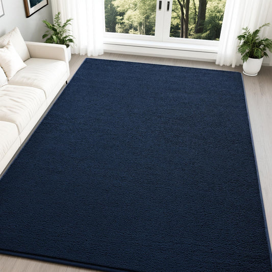 Nuttumico Soft Rug for Living Room, 5x7 Feet Navy Blue Area Rug, Modern Carpets Fuzzy Rug for Kids Boys Girls Dorm Nursery Home Decor, Anti-Skid and Non-Shedding