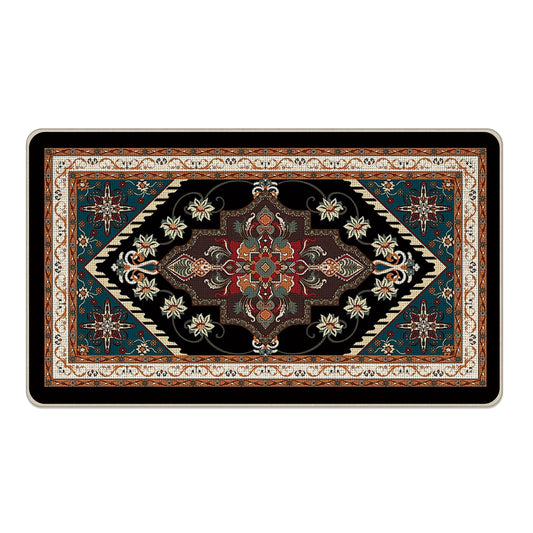 Livcoz Boho Vintage Floral Welcome Front Door Mat, Retro Flower Decorative Doormat Non-Slip Floor Entryway Rug, Geometric Low Profile Indoor Outdoor Home Kitchen Decor 17x29 Inches
