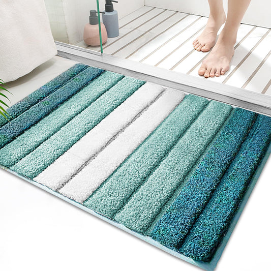 SiliPacks Small Bathroom Rugs 16"x24" Non-Slip Microfiber Carpet, Machine Washable Quick Dry Bath Mats for Bathroom, Bedroom and Kithchen -Turquoise