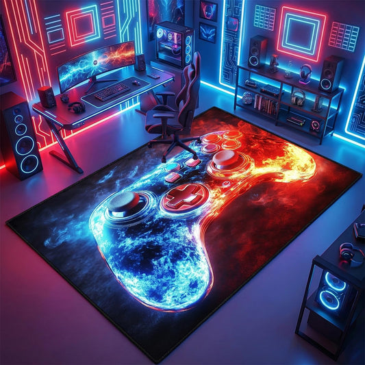 FJKJHKGJ Gaming Rug for Boys Room - Video Game Rug Game Controller Floor Mats Gamer Room Decor for Kids Teen Boy, 3x5 Feet