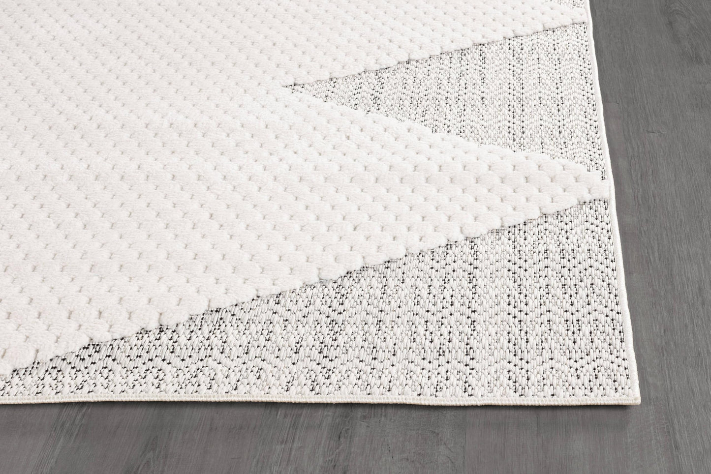 Luul Home Modern Micro Loop Indoor Area Rugs for Living Room Bedroom Kitchen Geometric Triangle White 8x10 Luxury Durable Low and High Pile Non-Shedding Stain Resistant Soft Area Carpet 8 x 10