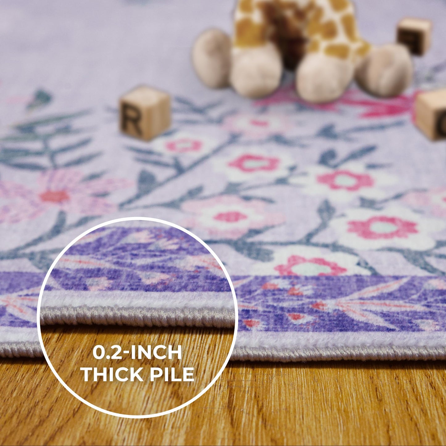 Purple 3x12 Runner Rug for Hallways Bed Side Kitchen, Boho Washable Low-Pile Floor Entryway Long Bathroom Mat, Non-Slip Laundry Room Washstand Front Carpet 36x144 Inch
