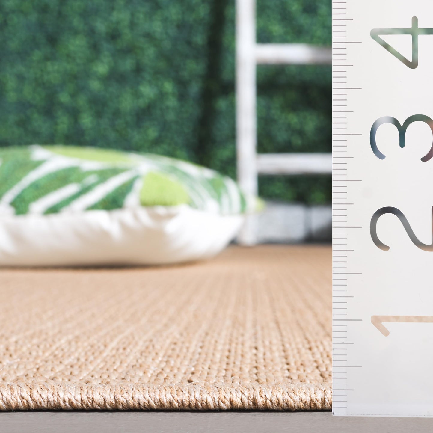 SAFAVIEH Washable Rug Outdoor Atrium Sisal Collection - 5'3" x 7'6", Beige, Non-Shedding & Easy to Clean, Ideal for Patio, Backyard, Mudroom (ATM100B)