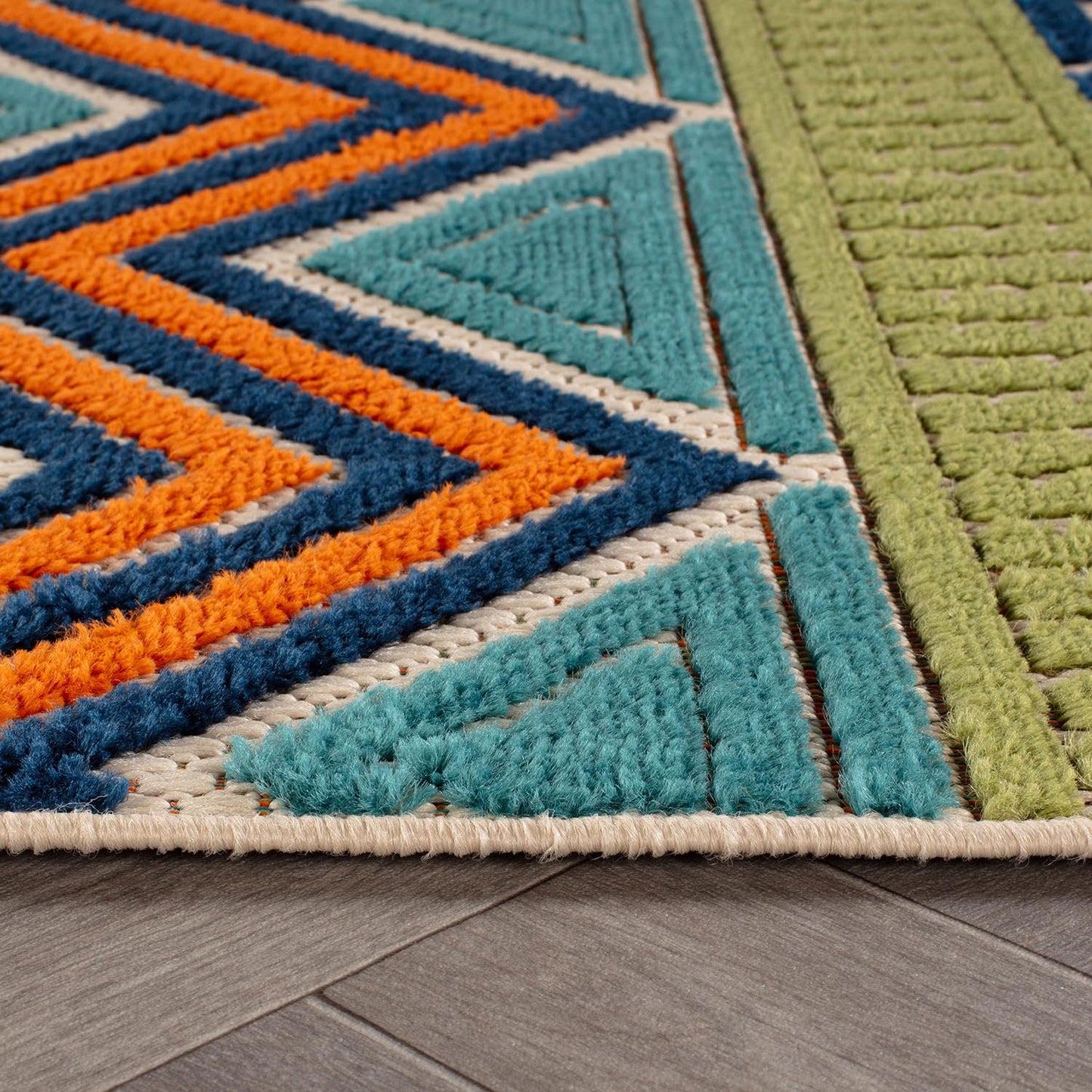 Rugshop Multi Marbella Boho Indoor/Outdoor Oval Area Rug for Patio, Deck, Balcony and Living Room Carpet 5' x 7' Oval