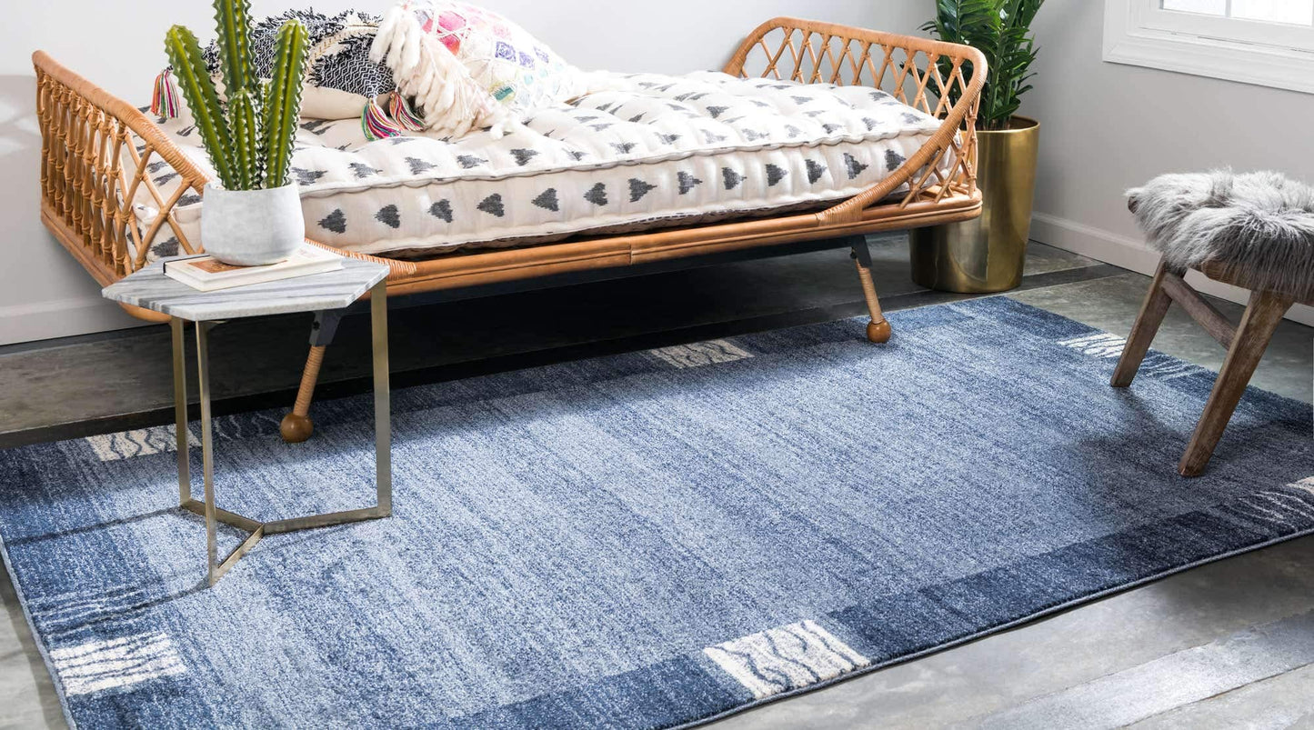 Unique Loom Del Mar Collection Area Rug - Sarah (3' 3" x 5' 3" Rectangle, Light Blue/ Blue)